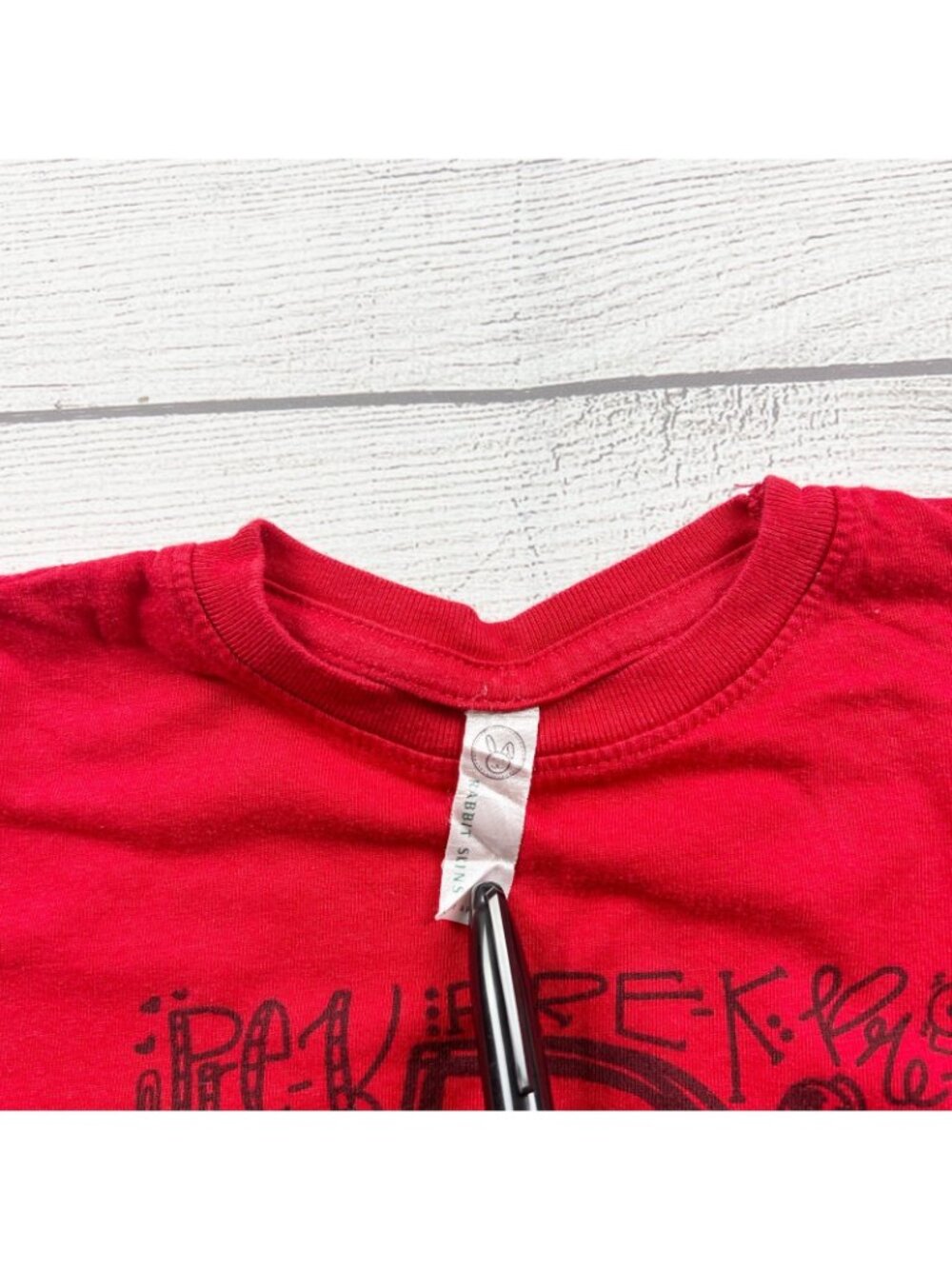 Rabbit Skins Kids Red Pre-K Graphic T-Shirt Short Sleeve School 5-6 - Picture 2 of 4